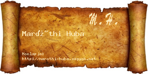 Maróthi Huba névjegykártya